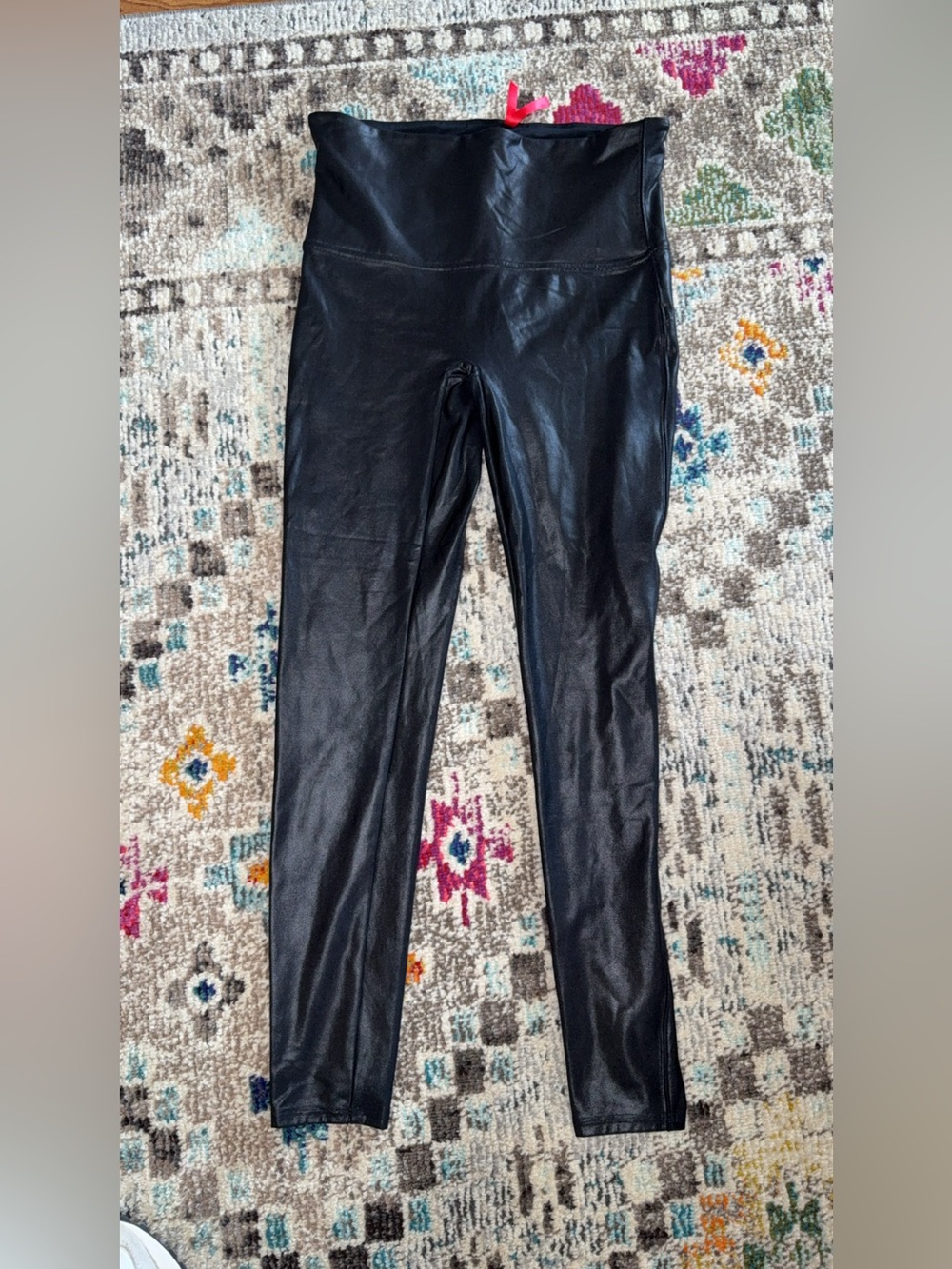 SPANX High-Waisted metallic Look Leggings - Black